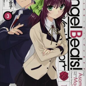 Representation de deux personnages de l'univers d'angel beats! homme au chveux bleu