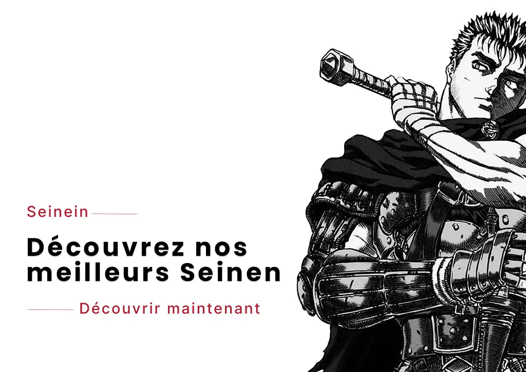 Personnage en noir et blanc muni d'une armure seinen