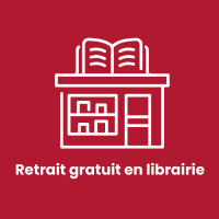 Image d'une librairie dans un fond rouge