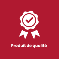 Image représentant la qualité avec un ruban dans un fond rouge